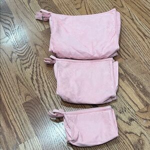 Pink Accessory Pouch Set